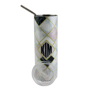 Customize This Blank Skinny Tumbler - 20oz - Clear Lid and Straw
